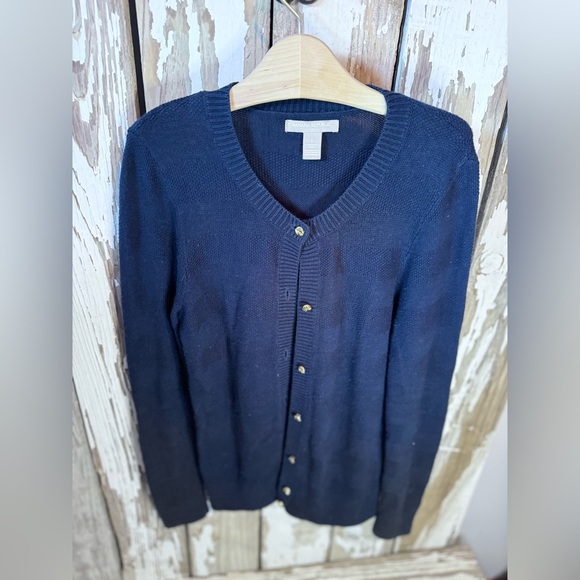 Banana Republic Cardigan Navy with Gold Buttons size Small - Picture 3 of 5